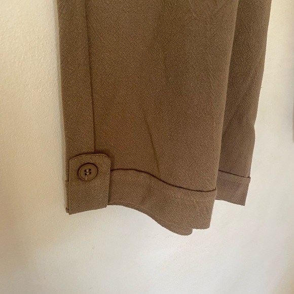 Harper Tan Relaxed Drawstring Joggers Capris Wide Leg Cropped Harem Pants - Picture 4 of 12